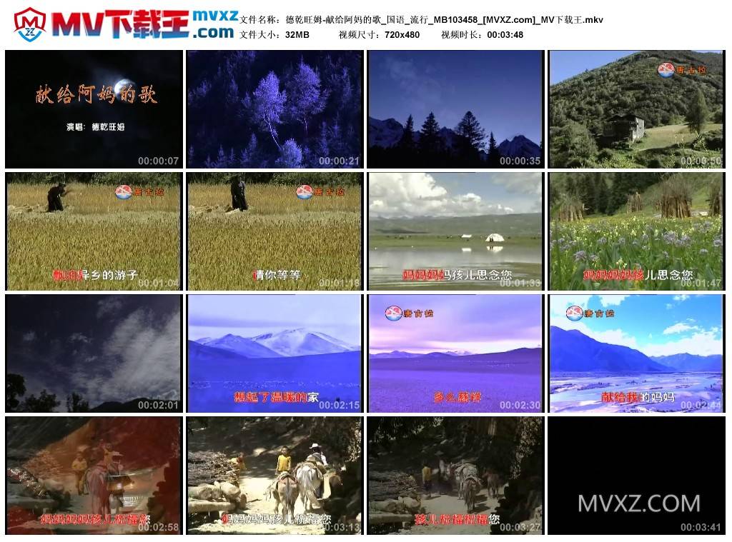 德乾旺姆-献给阿妈的歌_国语_流行_MB103458